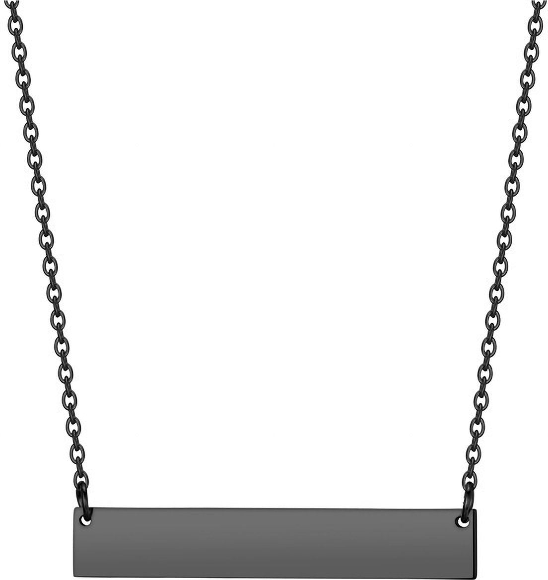 MYKI Anti-Tarnish Horizontal Bar Pendant Necklace (MKMC119-MPC)