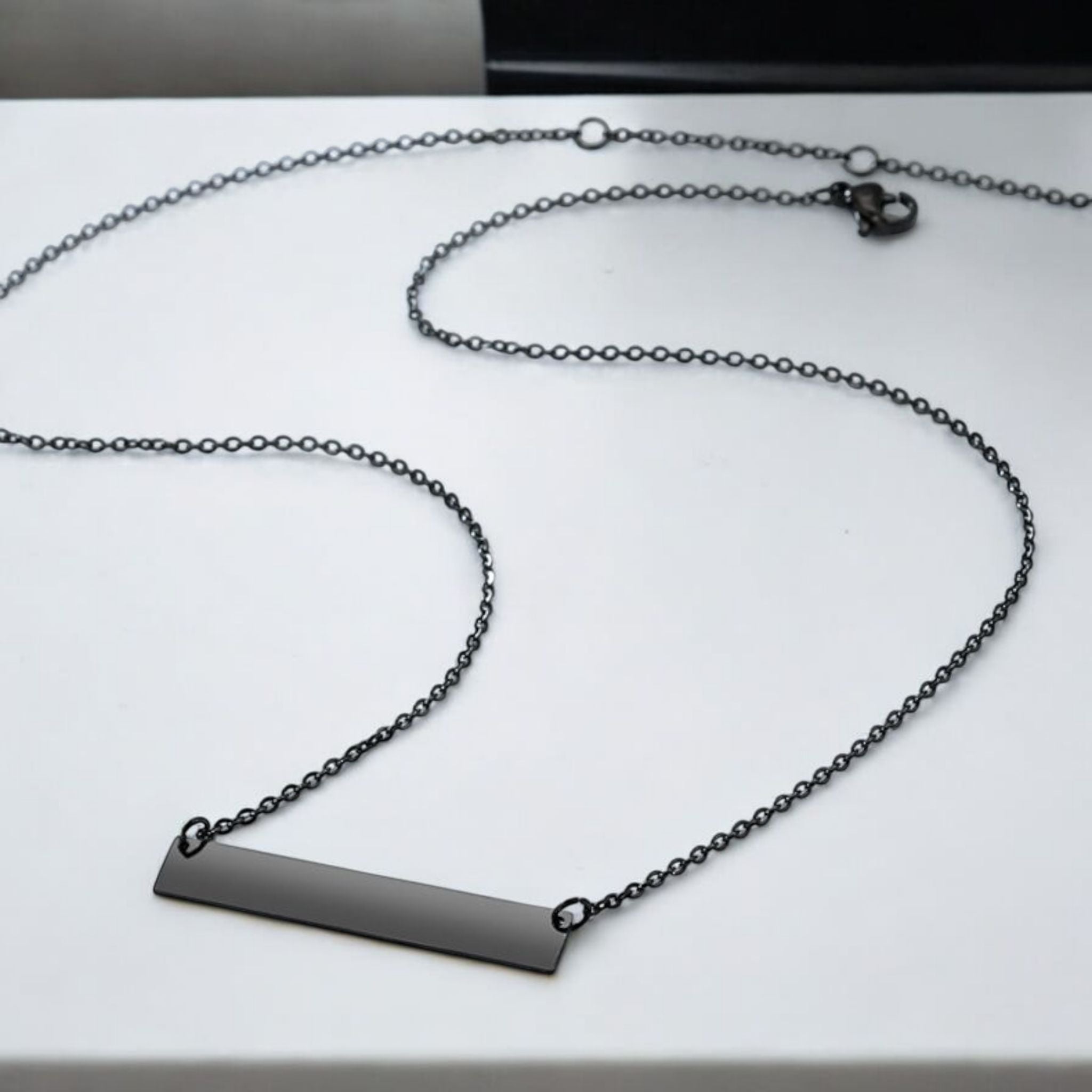 MYKI Anti-Tarnish Horizontal Bar Pendant Necklace (MKMC119-MPC)