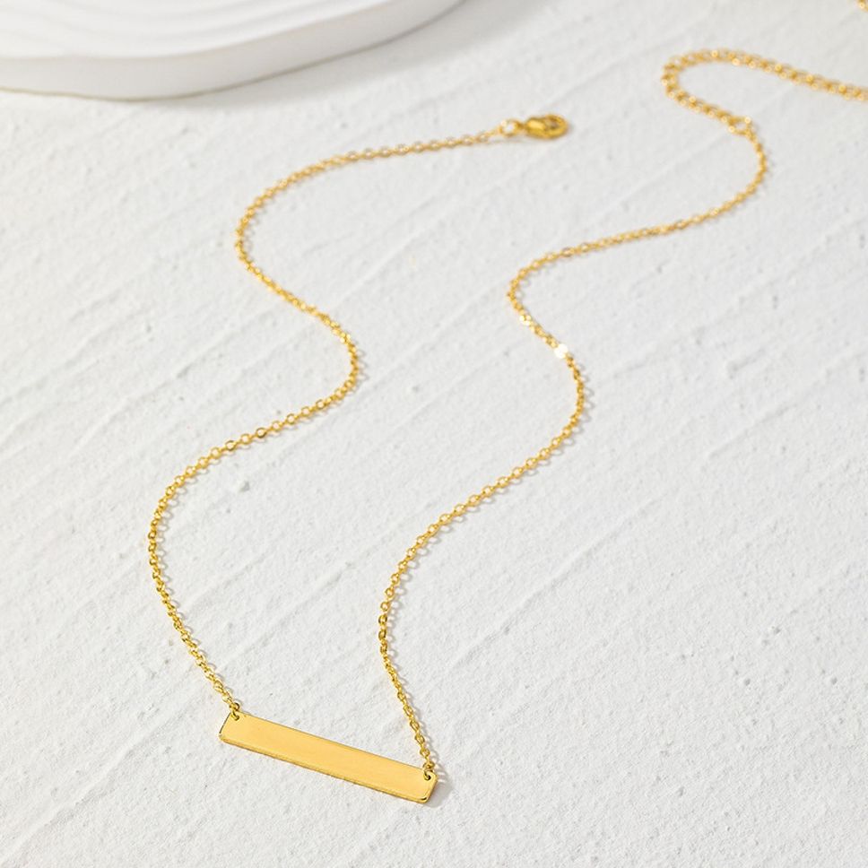 MYKI Anti-Tarnish Horizontal Bar Pendant Necklace (MKMC119-MPC)