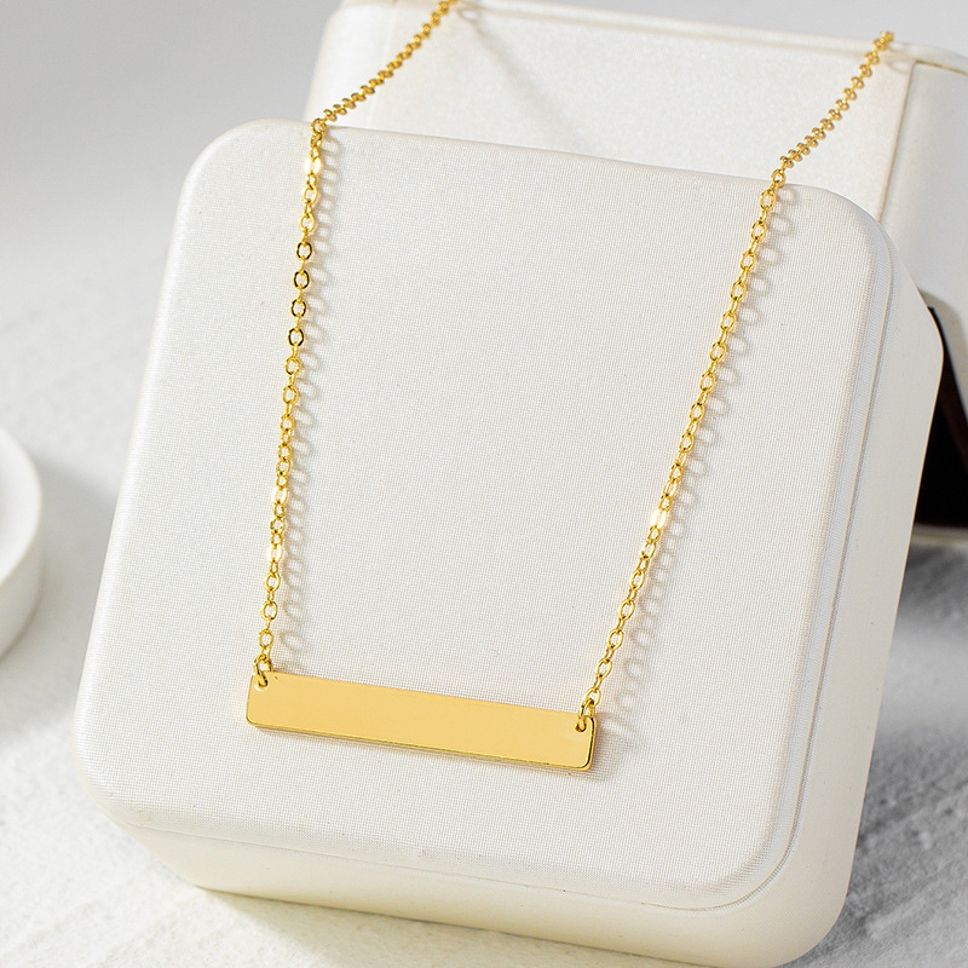 MYKI Anti-Tarnish Horizontal Bar Pendant Necklace (MKMC119-MPC)