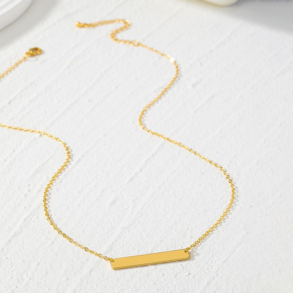 MYKI Anti-Tarnish Horizontal Bar Pendant Necklace (MKMC119-MPC)