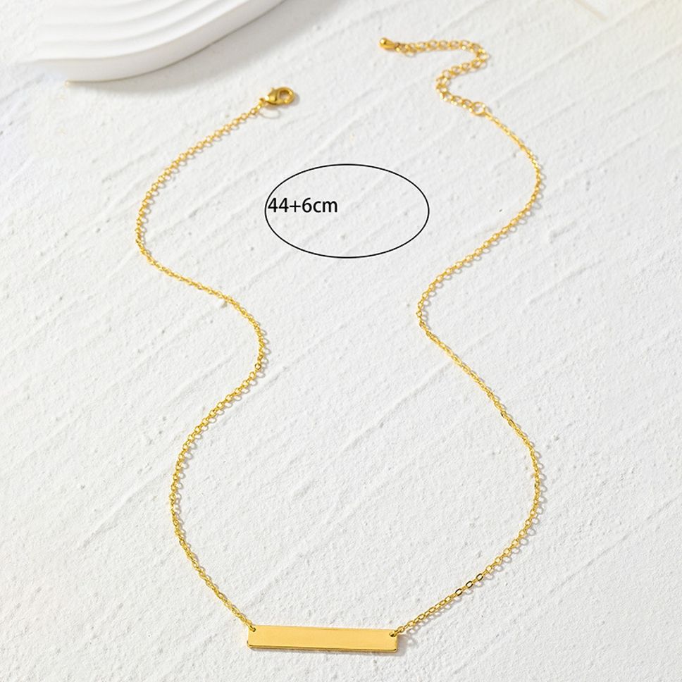 MYKI Anti-Tarnish Horizontal Bar Pendant Necklace (MKMC119-MPC)