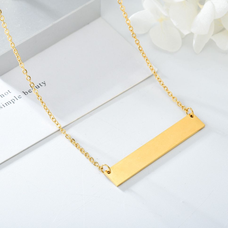 MYKI Anti-Tarnish Horizontal Bar Pendant Necklace (MKMC119-MPC)