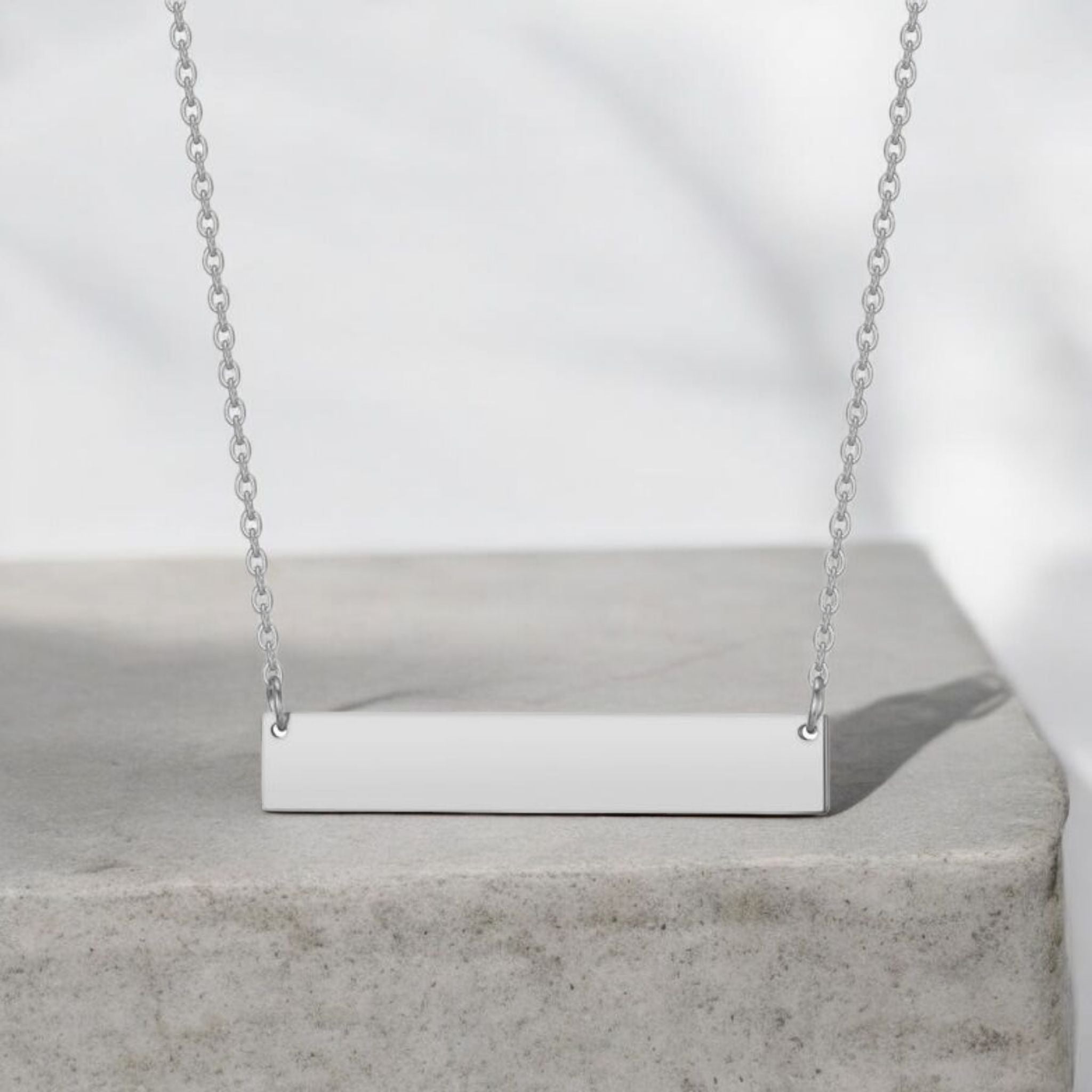 MYKI Anti-Tarnish Horizontal Bar Pendant Necklace (MKMC119-MPC)