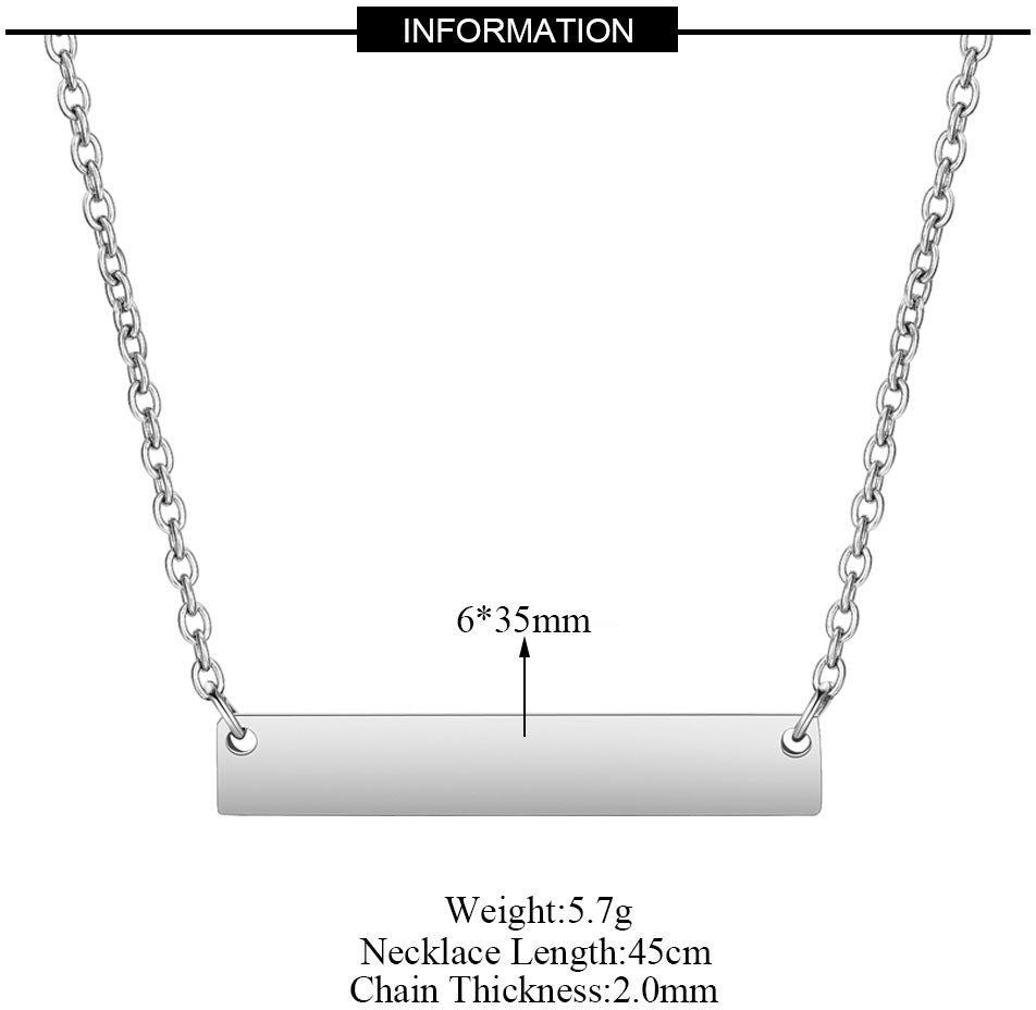 MYKI Anti-Tarnish Horizontal Bar Pendant Necklace (MKMC119-MPC)