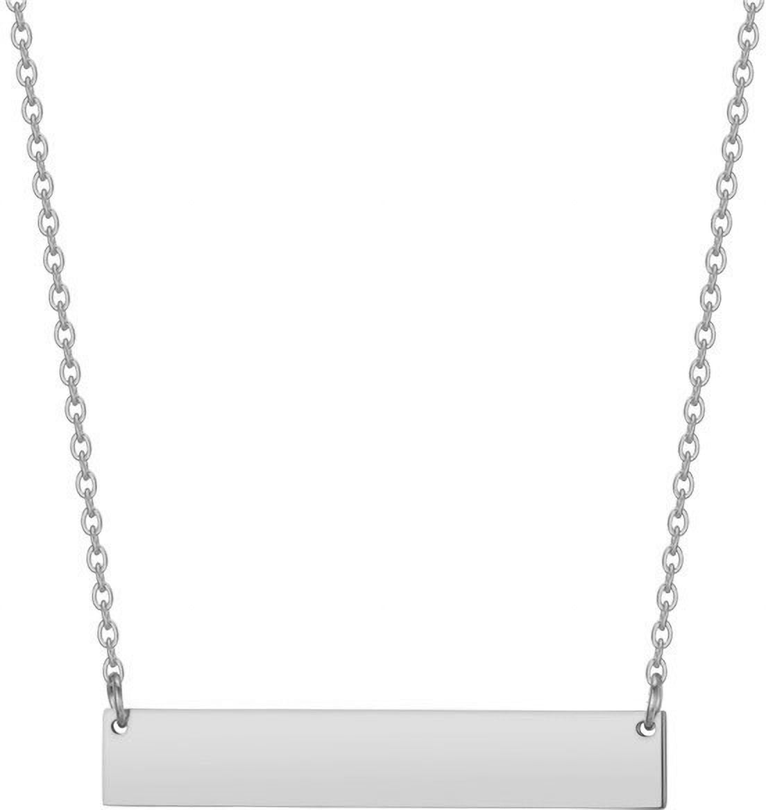 MYKI Anti-Tarnish Horizontal Bar Pendant Necklace (MKMC119-MPC)