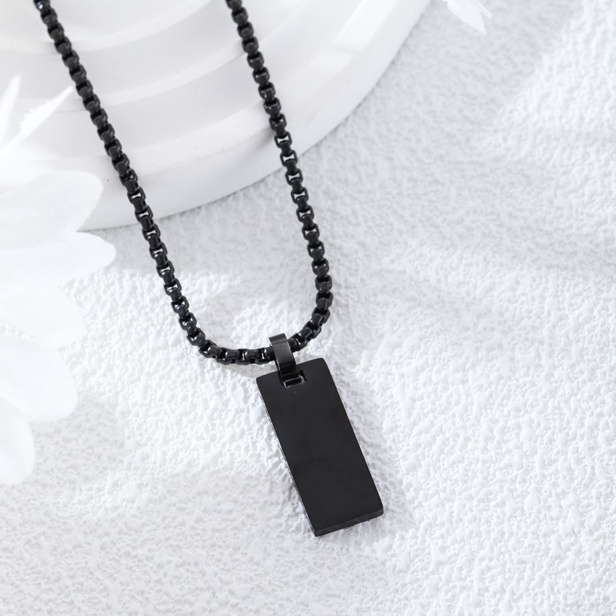 MYKI Anti-Tarnish Mini Rectangle Pendant Necklace (MKMC122-MPC)