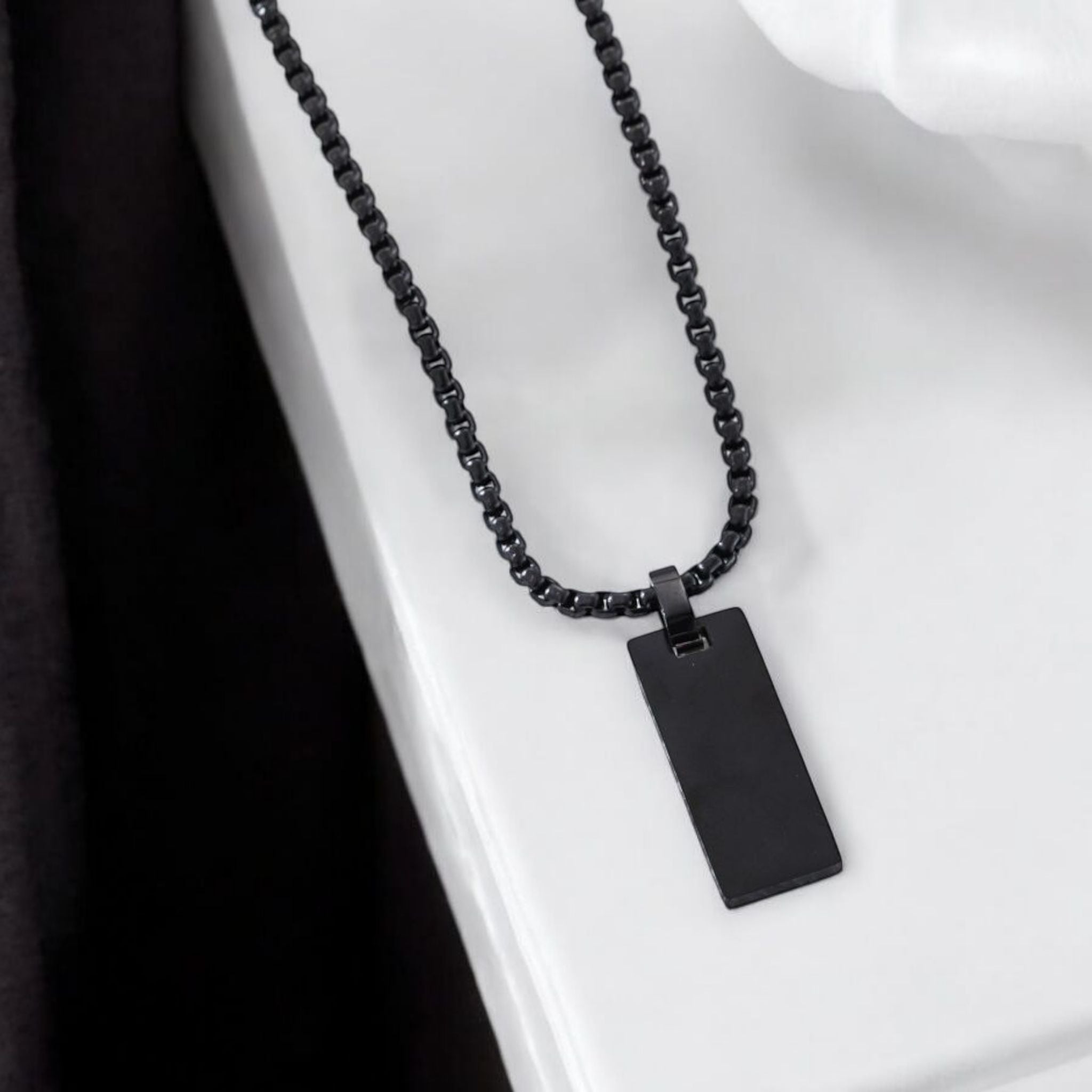 MYKI Anti-Tarnish Mini Rectangle Pendant Necklace (MKMC122-MPC)