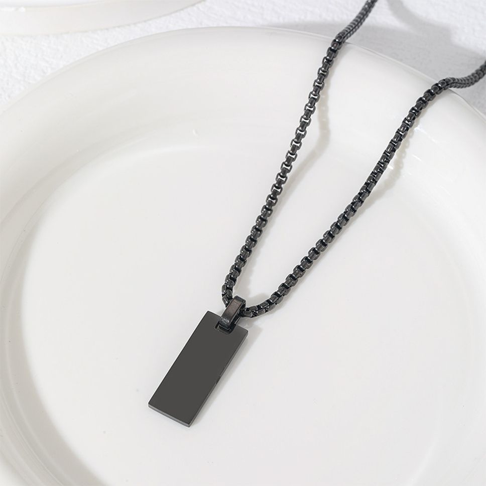 MYKI Anti-Tarnish Mini Rectangle Pendant Necklace (MKMC122-MPC)