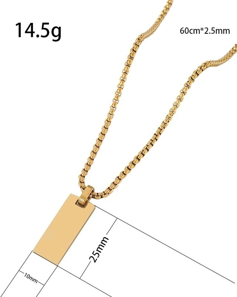MYKI Anti-Tarnish Mini Rectangle Pendant Necklace (MKMC122-MPC)