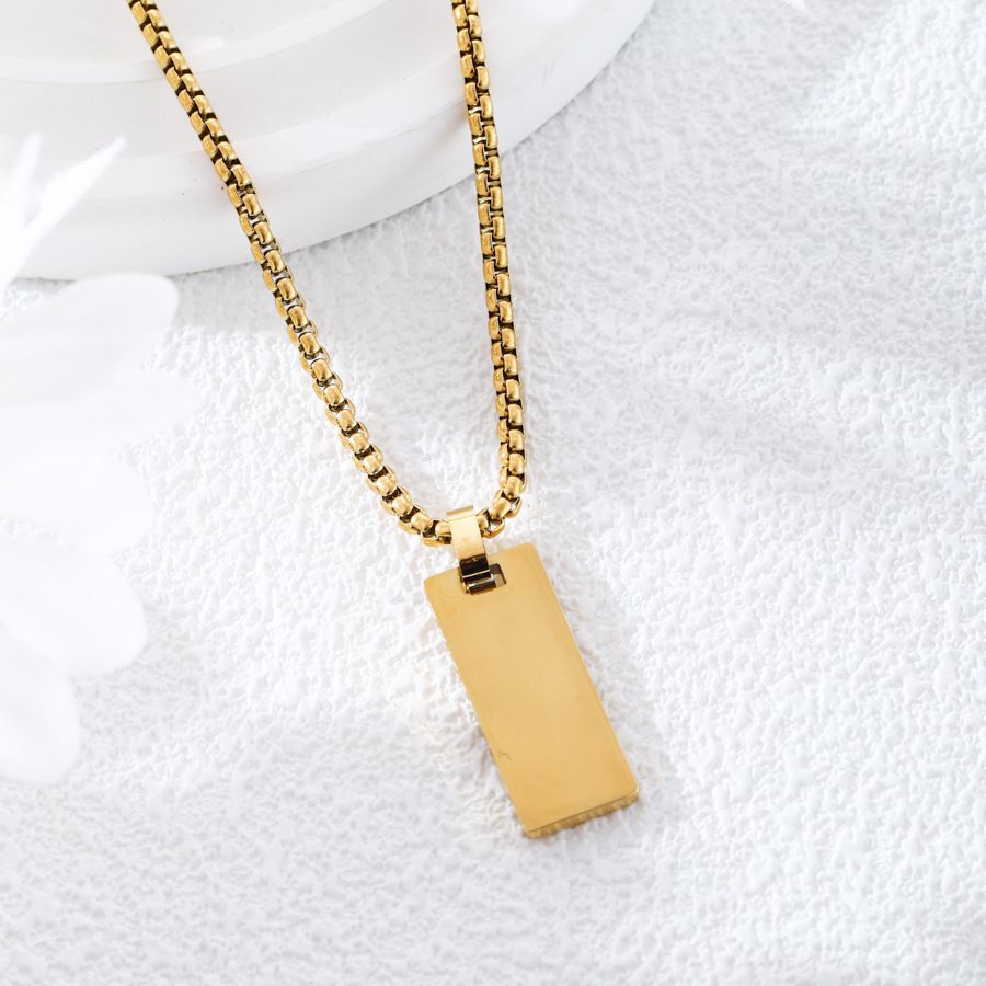 MYKI Anti-Tarnish Mini Rectangle Pendant Necklace (MKMC122-MPC)
