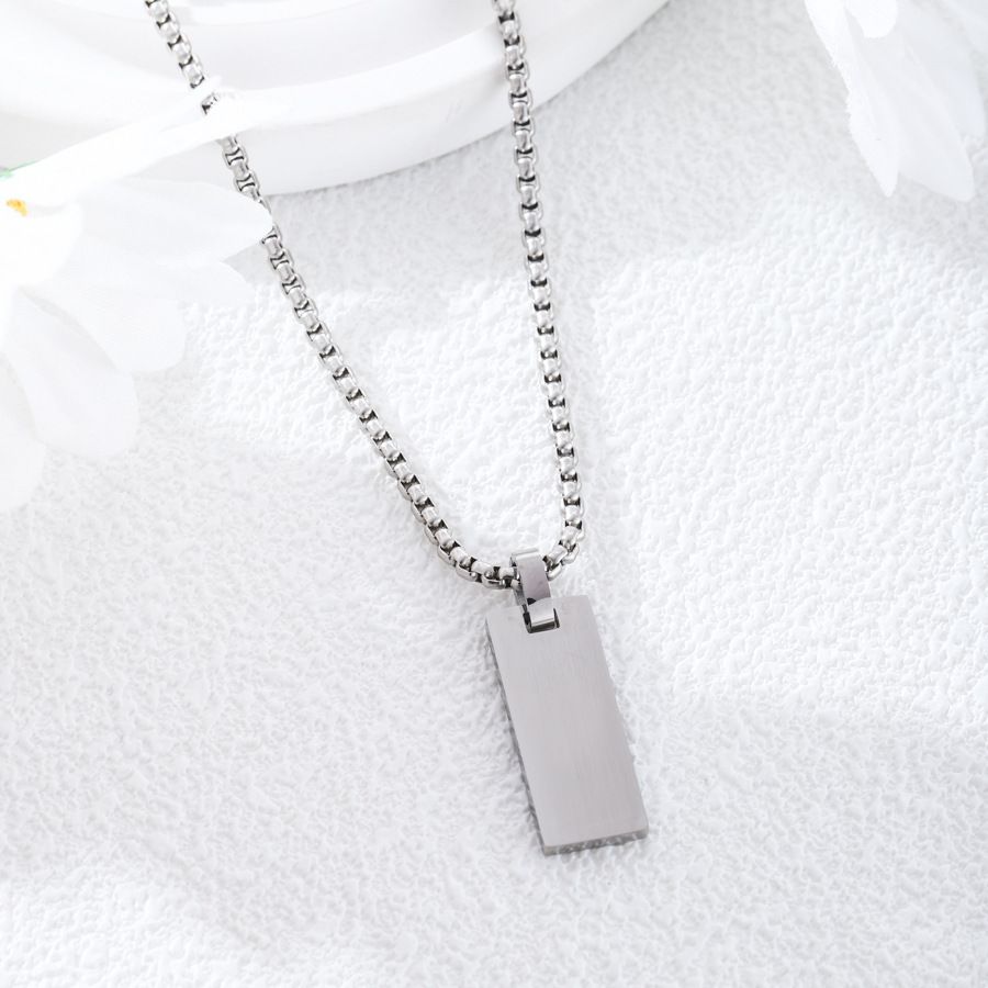 MYKI Anti-Tarnish Mini Rectangle Pendant Necklace (MKMC122-MPC)