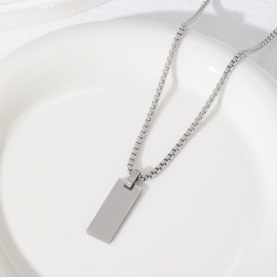 MYKI Anti-Tarnish Mini Rectangle Pendant Necklace (MKMC122-MPC)
