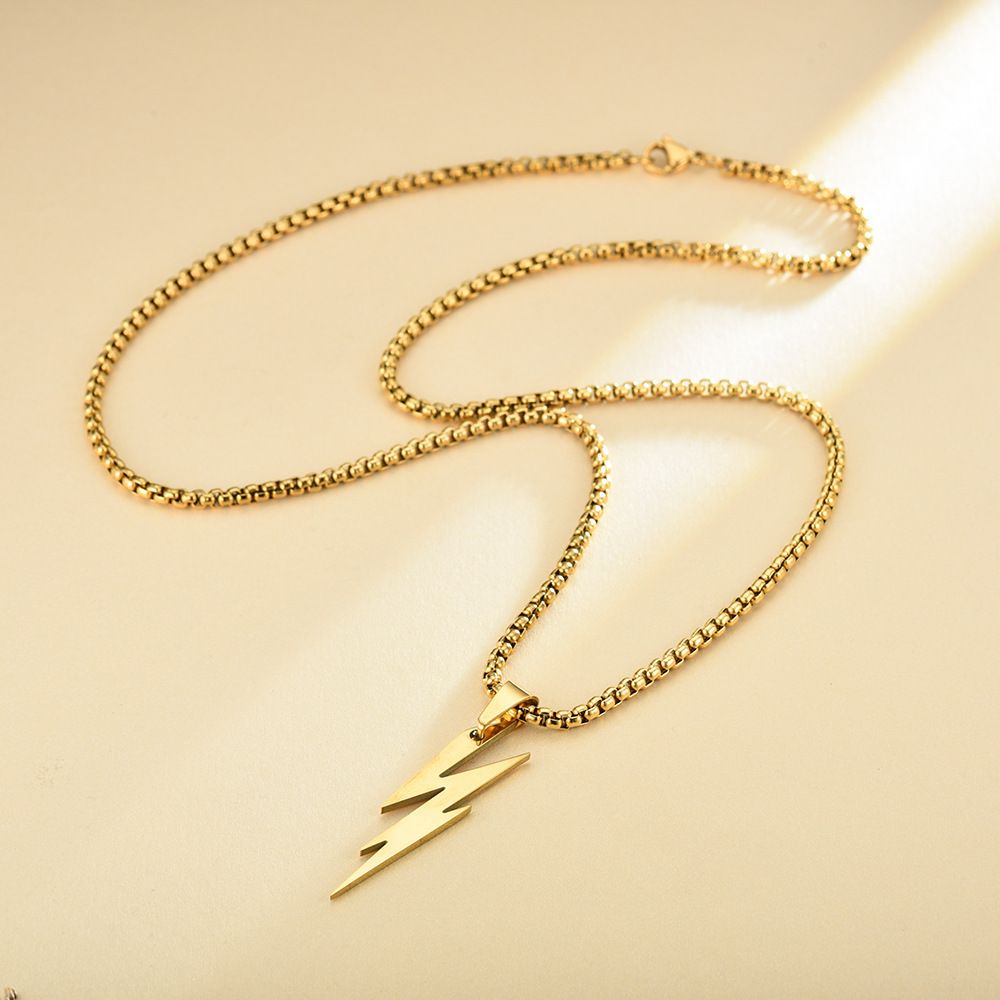 MYKI Anti-Tarnish Lightning Bolt Pendant Necklace (MKMC123-MPC)