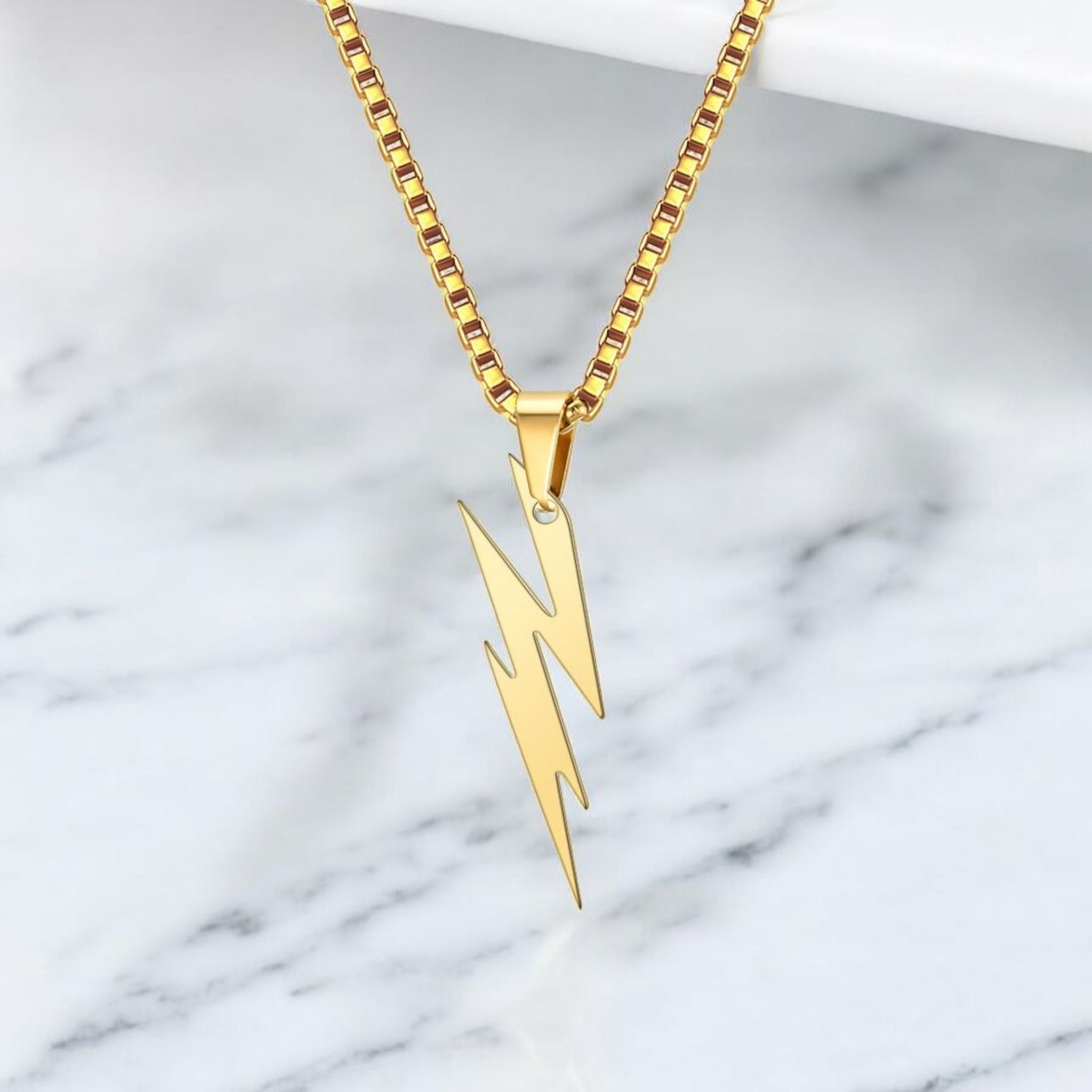 MYKI Anti-Tarnish Lightning Bolt Pendant Necklace (MKMC123-MPC)