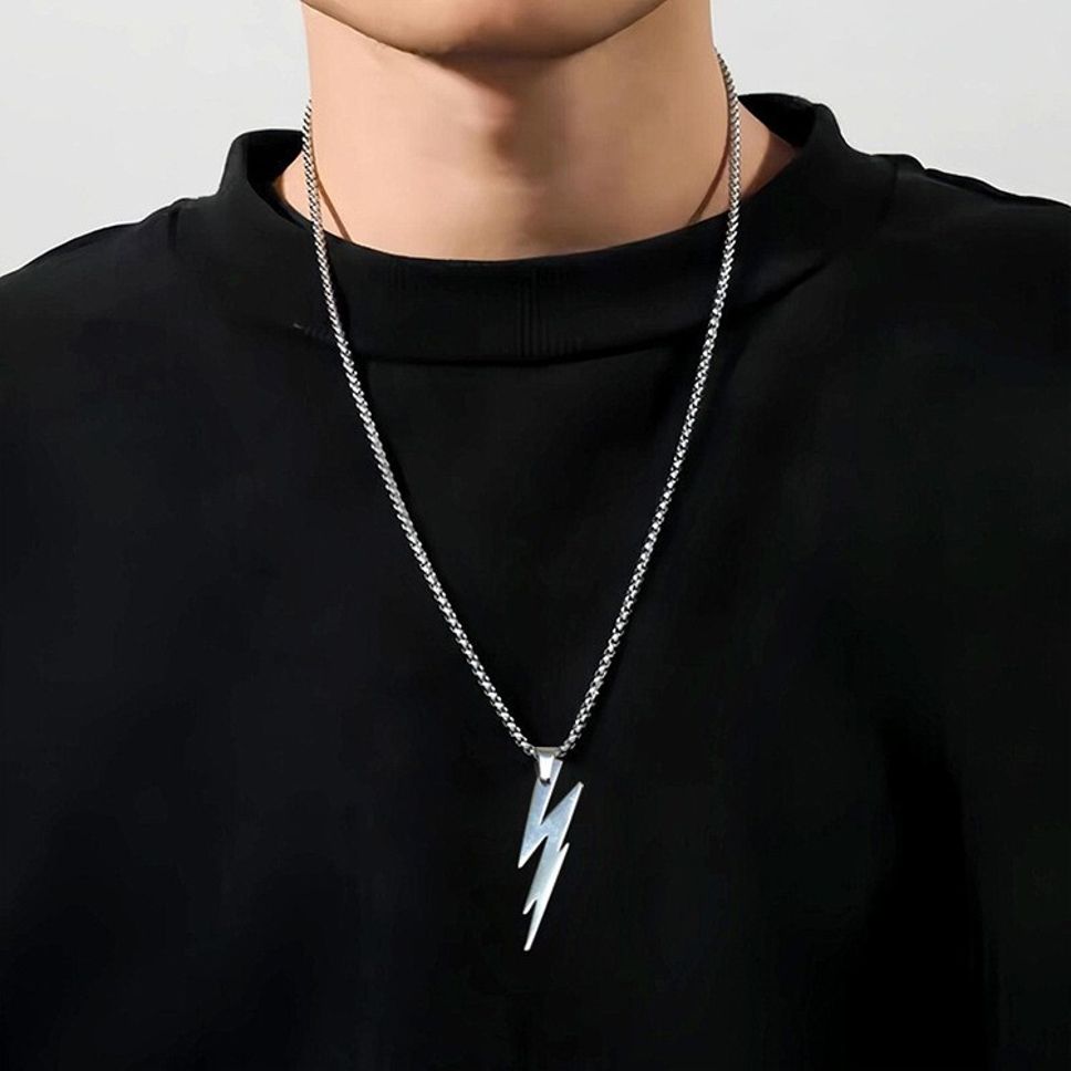 MYKI Anti-Tarnish Lightning Bolt Pendant Necklace (MKMC123-MPC)