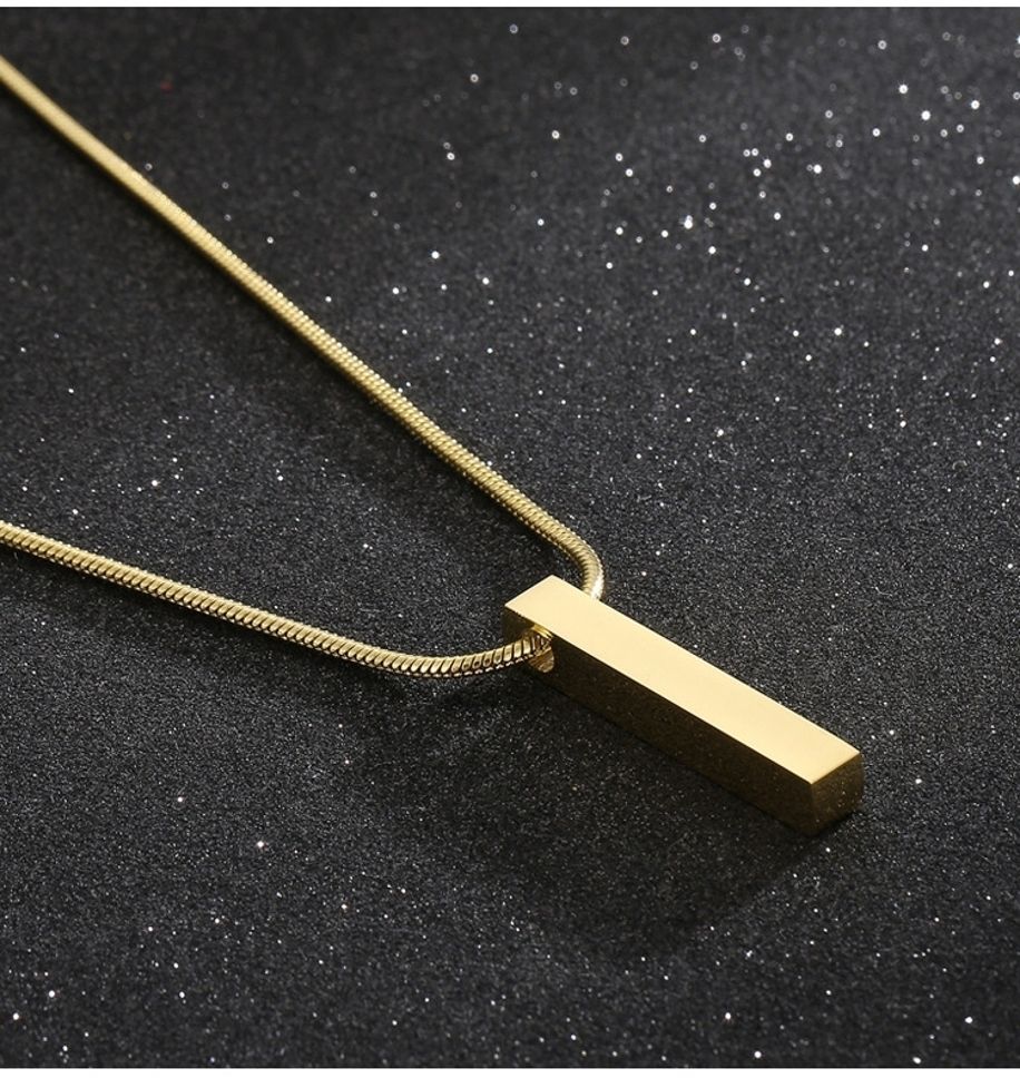 MYKI Anti-Tarnish Bar Stick Pendant Necklace (MKMC124-MPC)