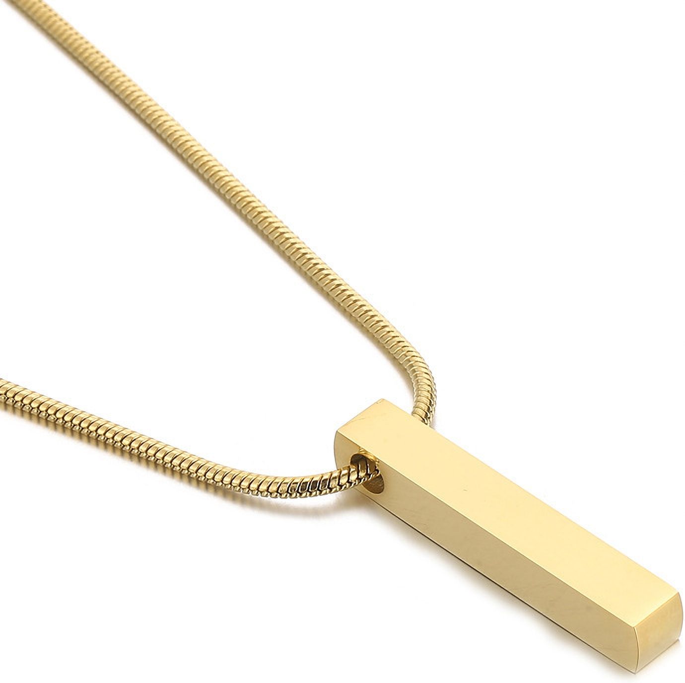 MYKI Anti-Tarnish Bar Stick Pendant Necklace (MKMC124-MPC)