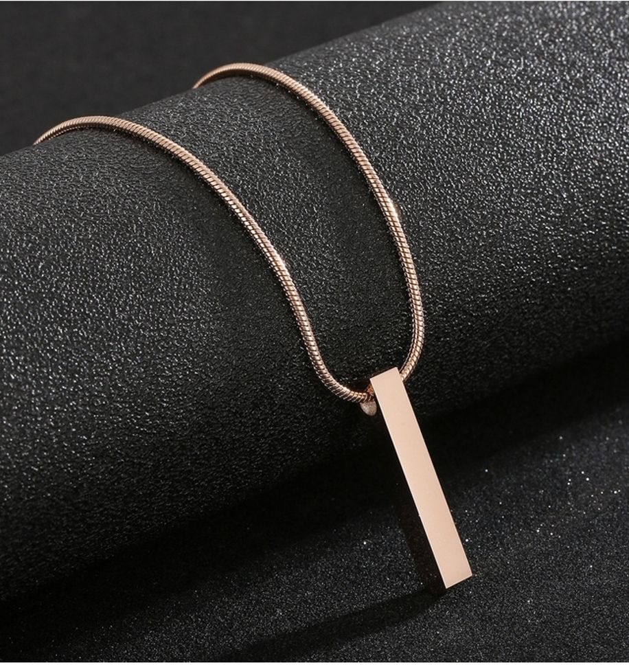 MYKI Anti-Tarnish Bar Stick Pendant Necklace (MKMC124-MPC)