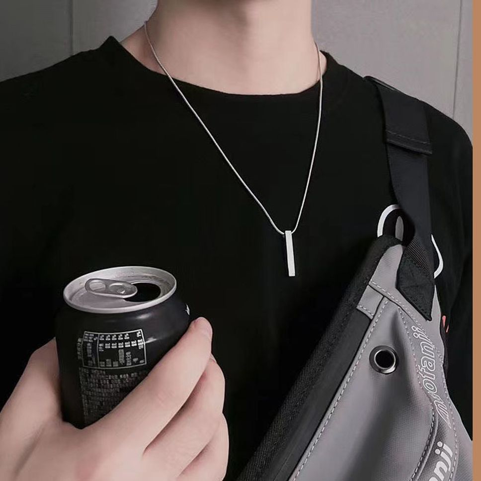 MYKI Anti-Tarnish Bar Stick Pendant Necklace (MKMC124-MPC)