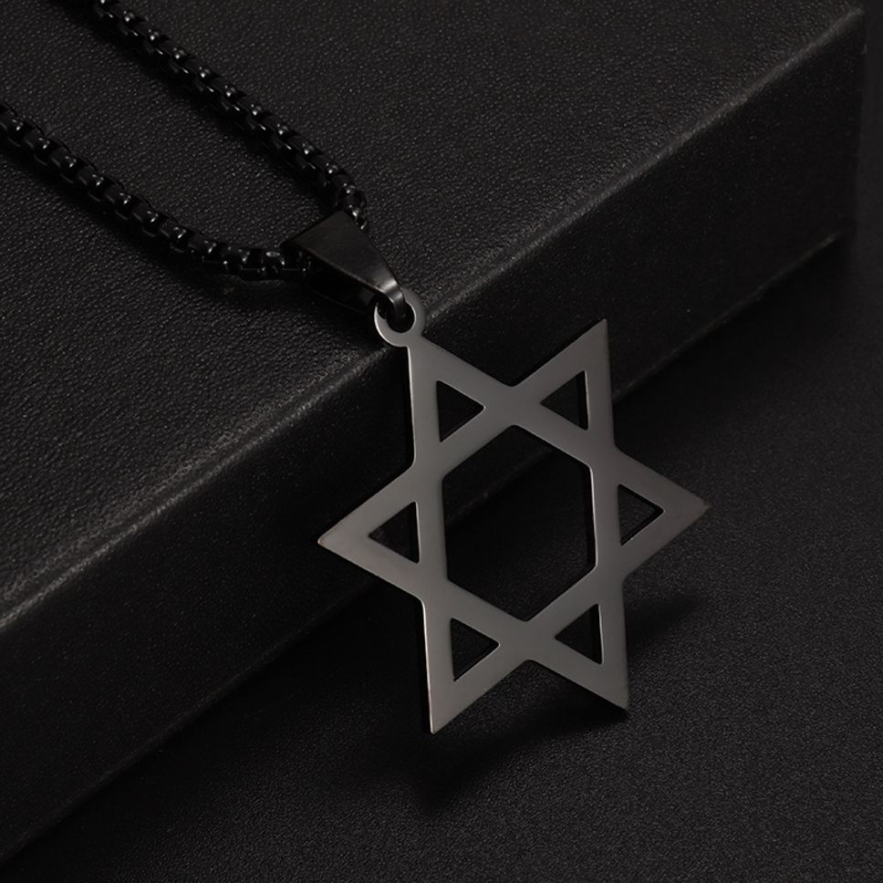 MYKI Anti-Tarnish Star of David Pendant Necklace (MKMC129-MPC)