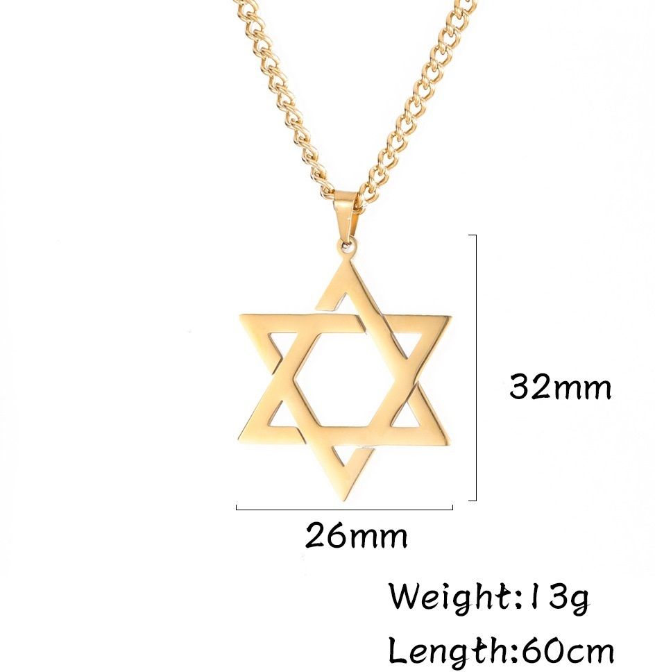 MYKI Anti-Tarnish Star of David Pendant Necklace (MKMC129-MPC)