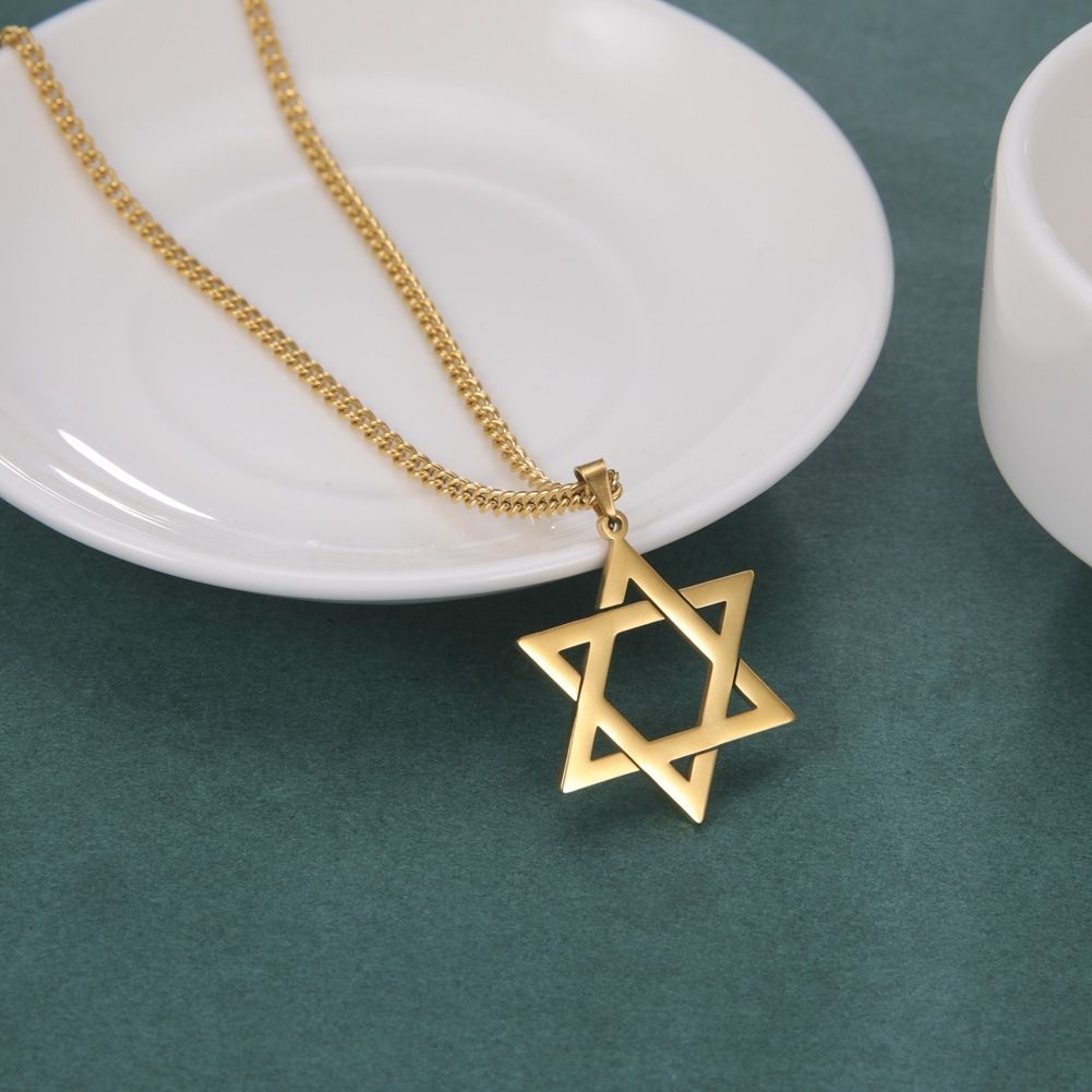 MYKI Anti-Tarnish Star of David Pendant Necklace (MKMC129-MPC)