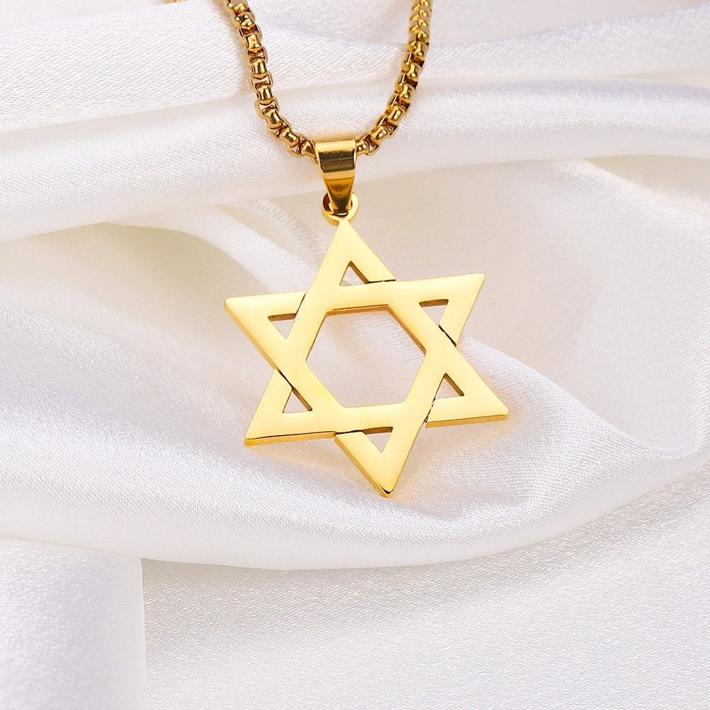 MYKI Anti-Tarnish Star of David Pendant Necklace (MKMC129-MPC)