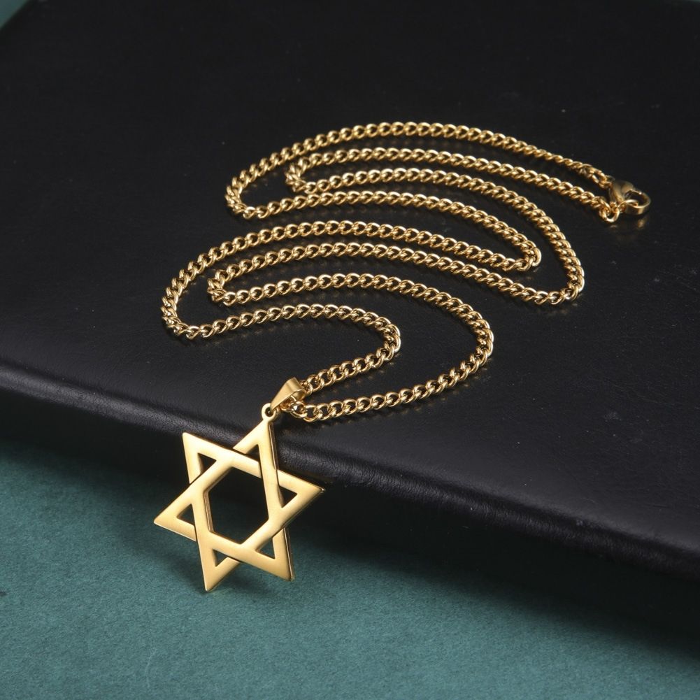 MYKI Anti-Tarnish Star of David Pendant Necklace (MKMC129-MPC)