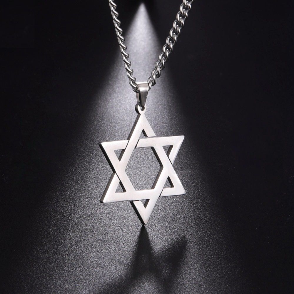 MYKI Anti-Tarnish Star of David Pendant Necklace (MKMC129-MPC)