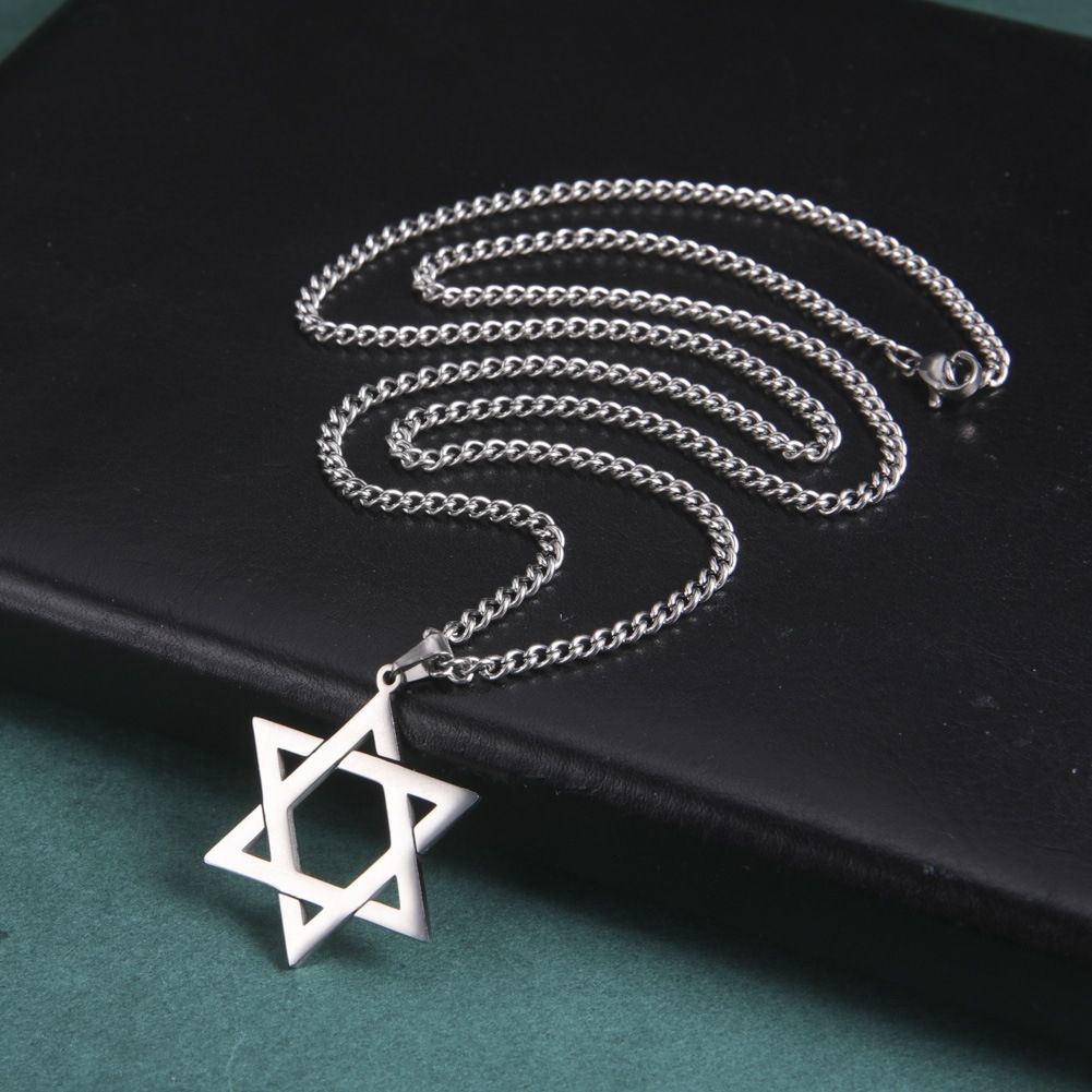 MYKI Anti-Tarnish Star of David Pendant Necklace (MKMC129-MPC)