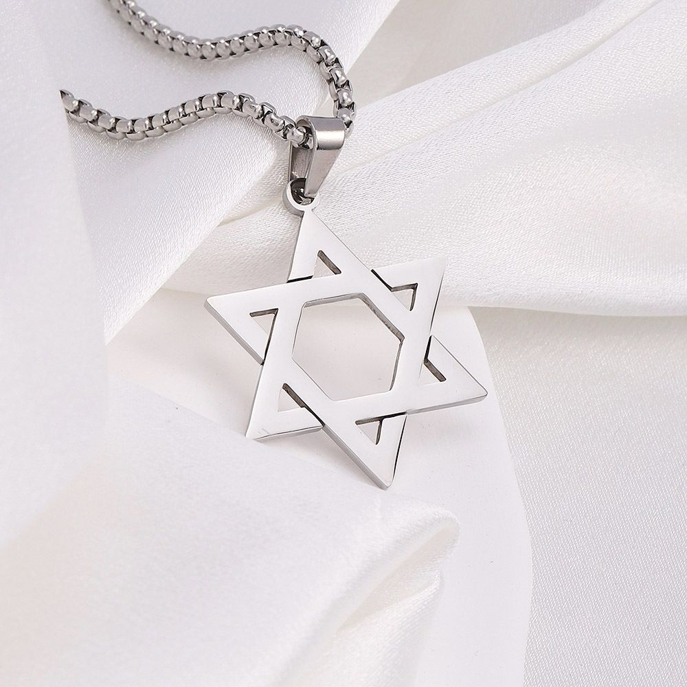 MYKI Anti-Tarnish Star of David Pendant Necklace (MKMC129-MPC)
