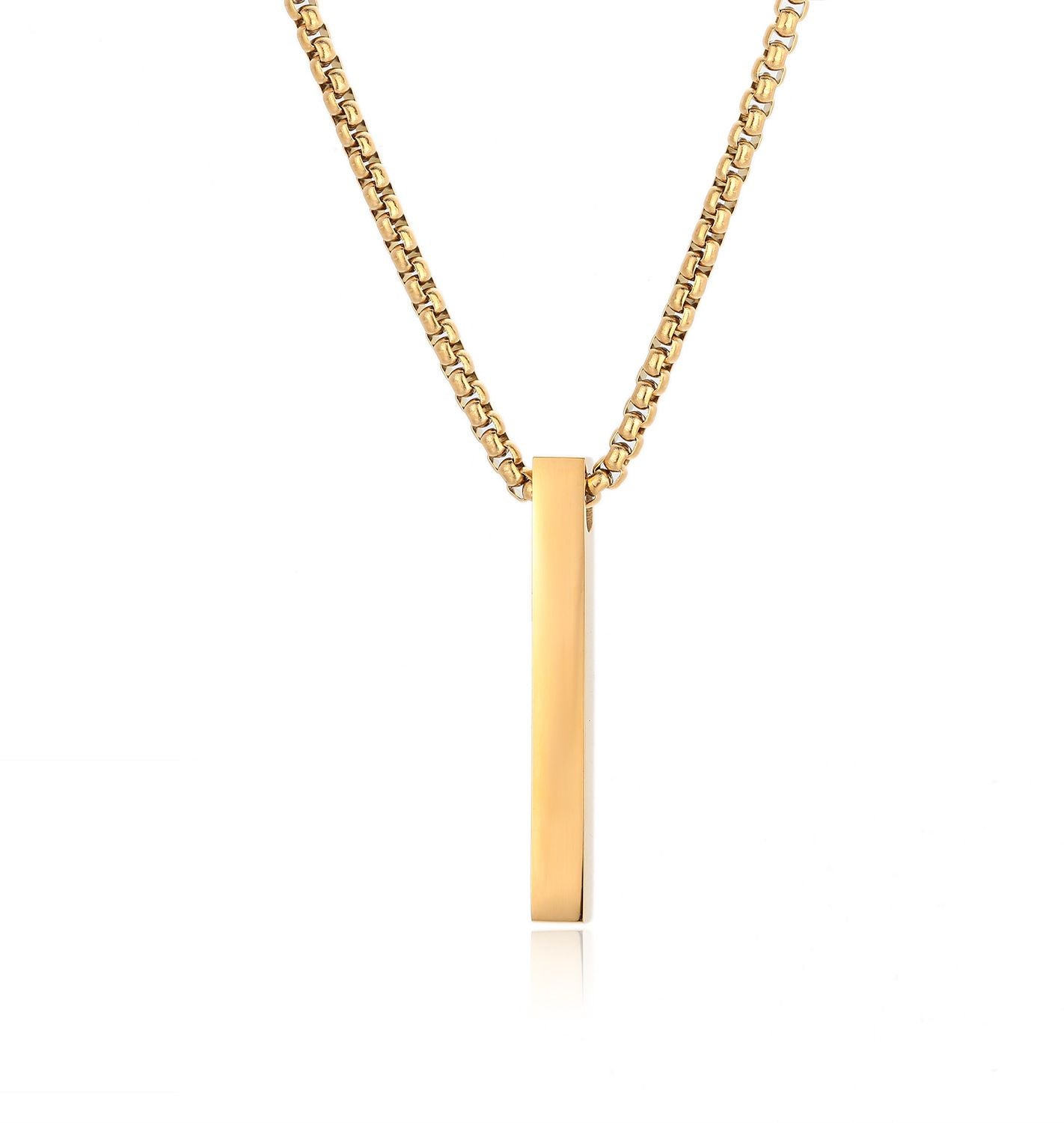 MYKI Anti-Tarnish Long Bar Pendant Necklace (MKMC130-MPC)