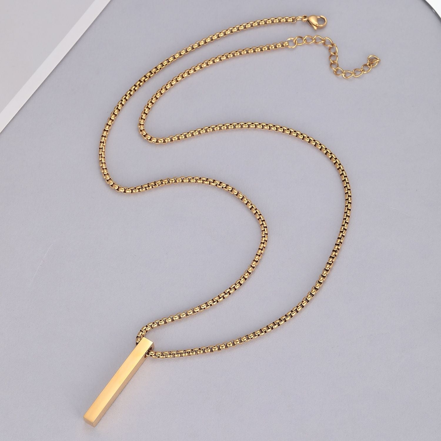 MYKI Anti-Tarnish Long Bar Pendant Necklace (MKMC130-MPC)