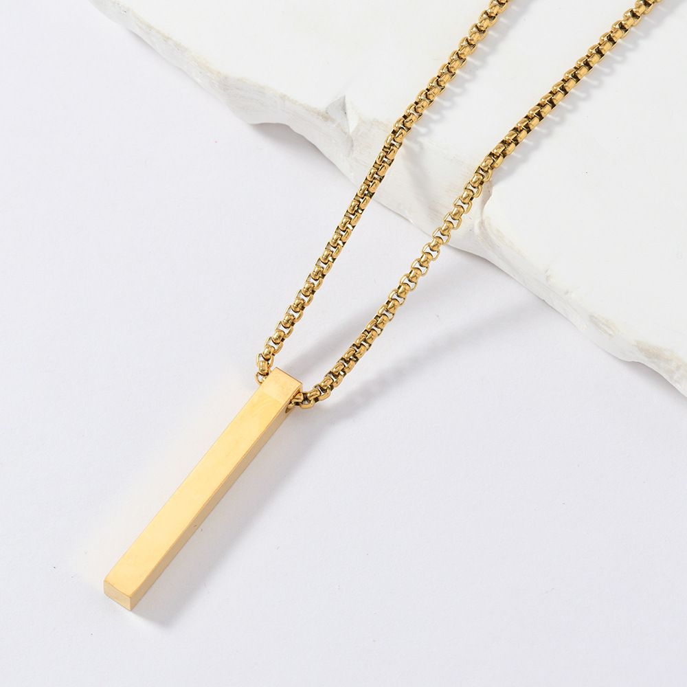 MYKI Anti-Tarnish Long Bar Pendant Necklace (MKMC130-MPC)