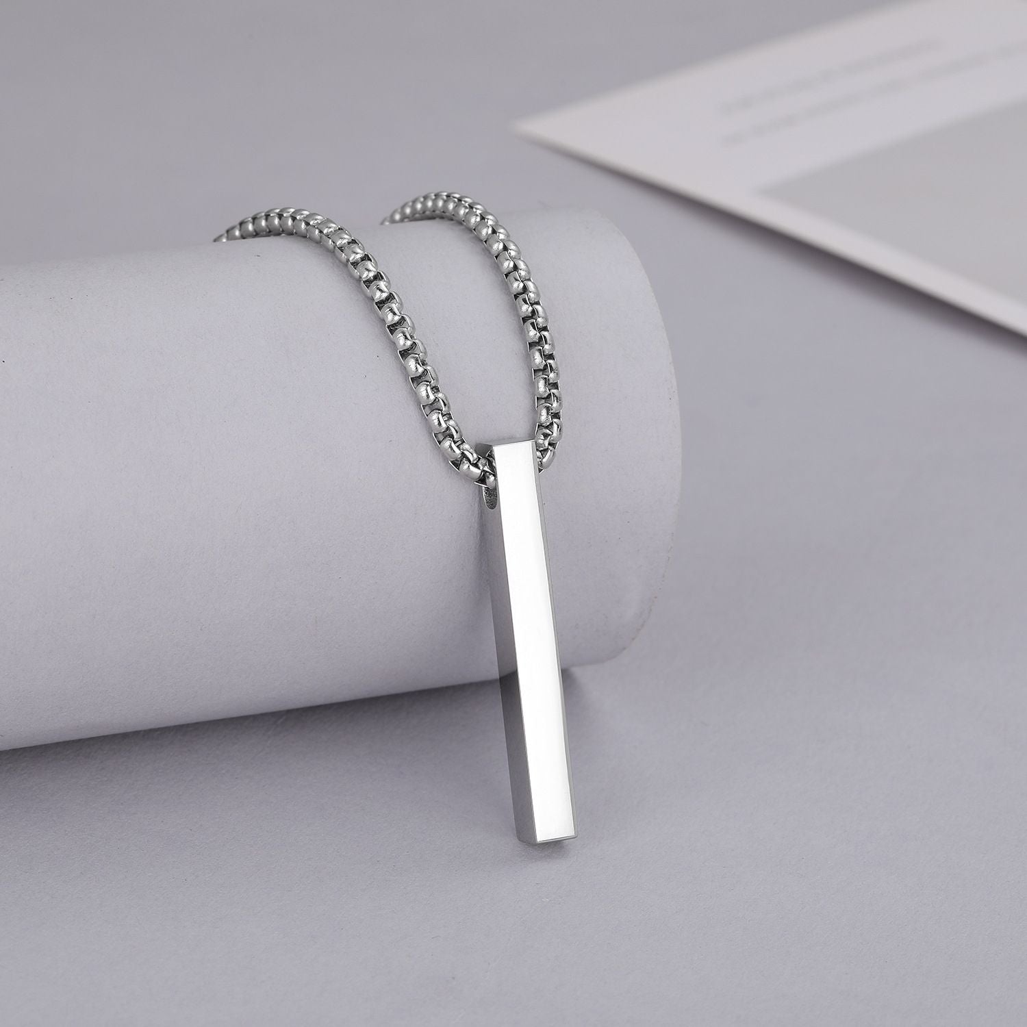 MYKI Anti-Tarnish Long Bar Pendant Necklace (MKMC130-MPC)