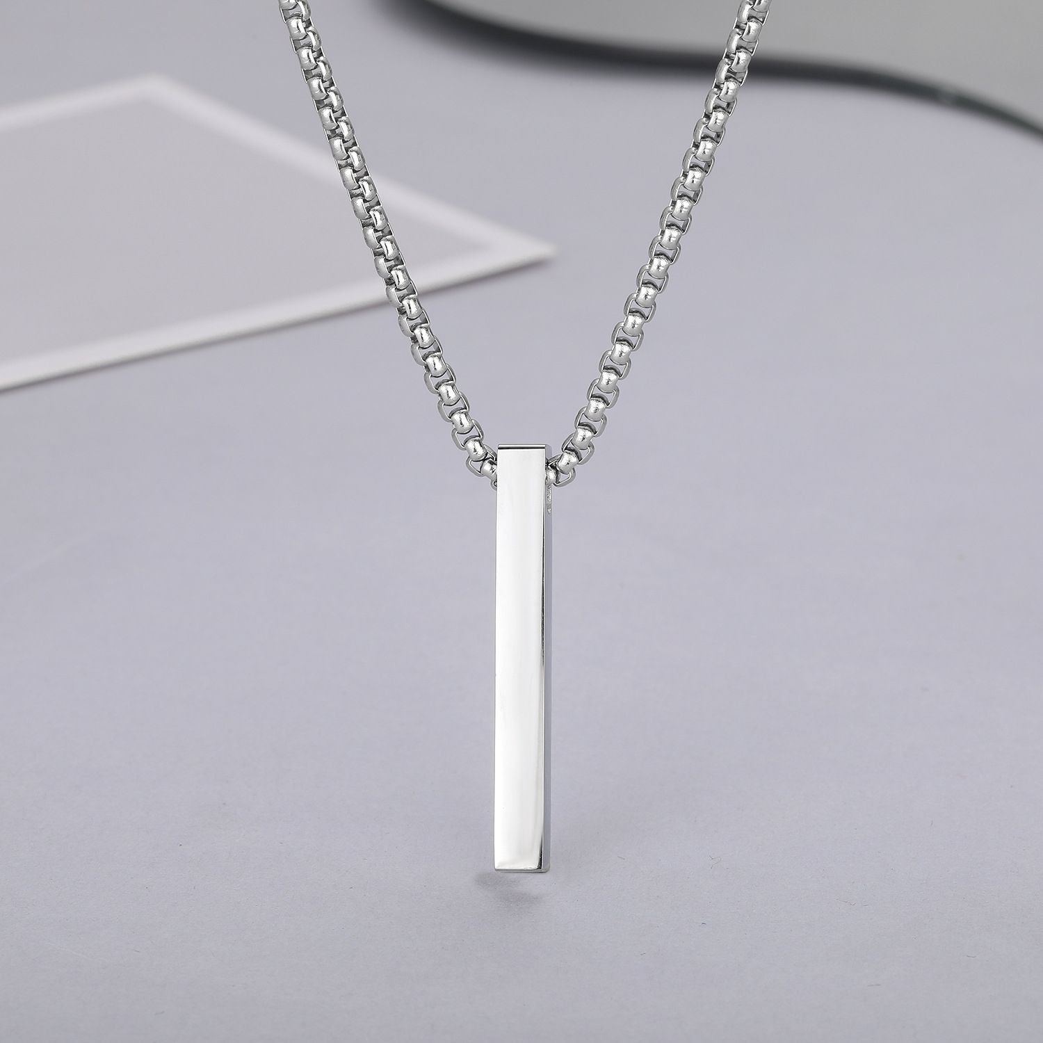 MYKI Anti-Tarnish Long Bar Pendant Necklace (MKMC130-MPC)