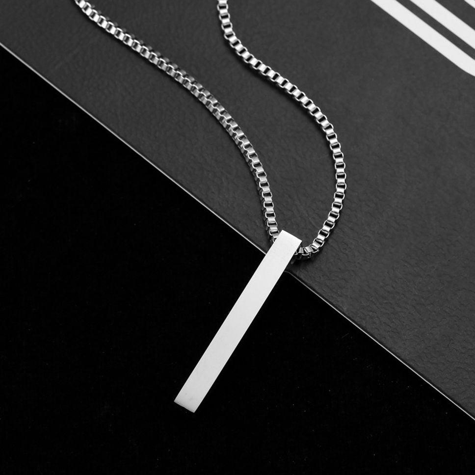 MYKI Anti-Tarnish Long Bar Pendant Necklace (MKMC130-MPC)