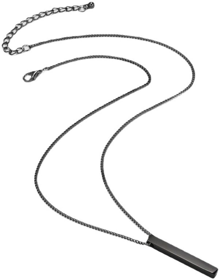 MYKI Anti-Tarnish Textured Bar Pendant Necklace (MKMC135-MPC)