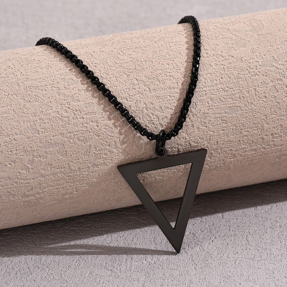 MYKI Anti-Tarnish Triangle Cutout Pendant Necklace (MKMC136-MPC)