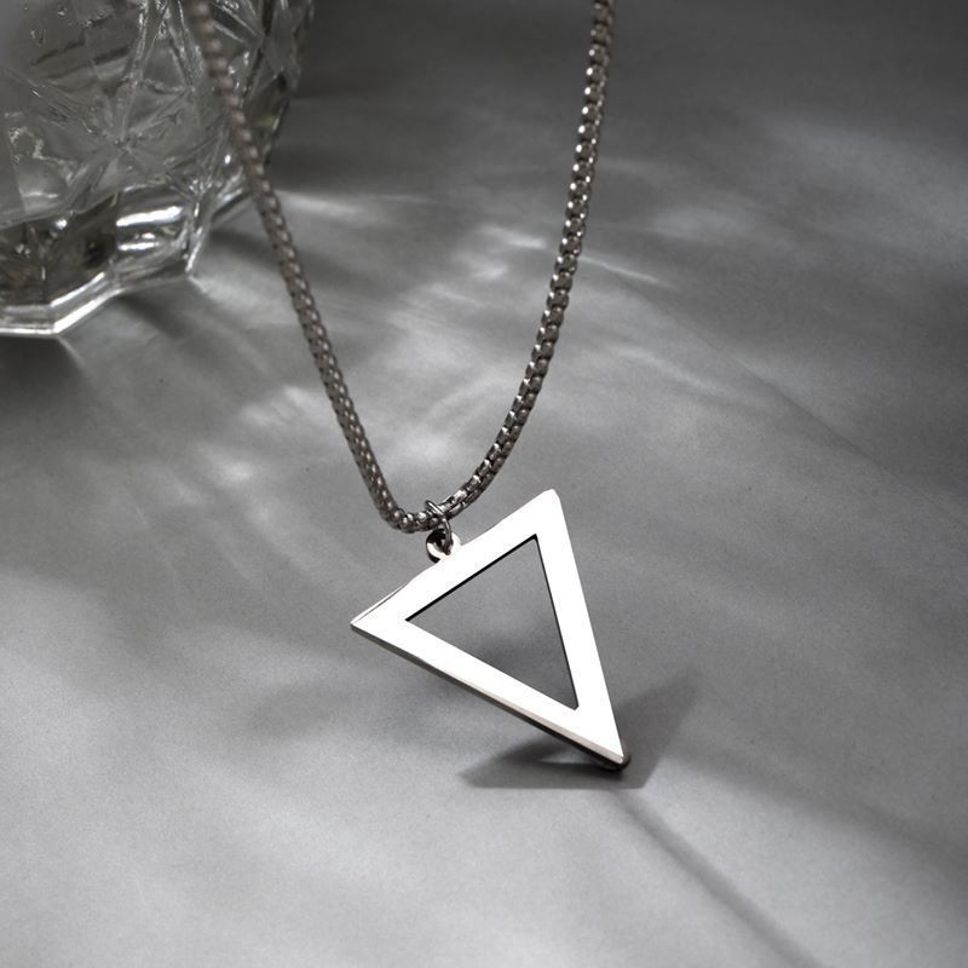 MYKI Anti-Tarnish Triangle Cutout Pendant Necklace (MKMC136-MPC)