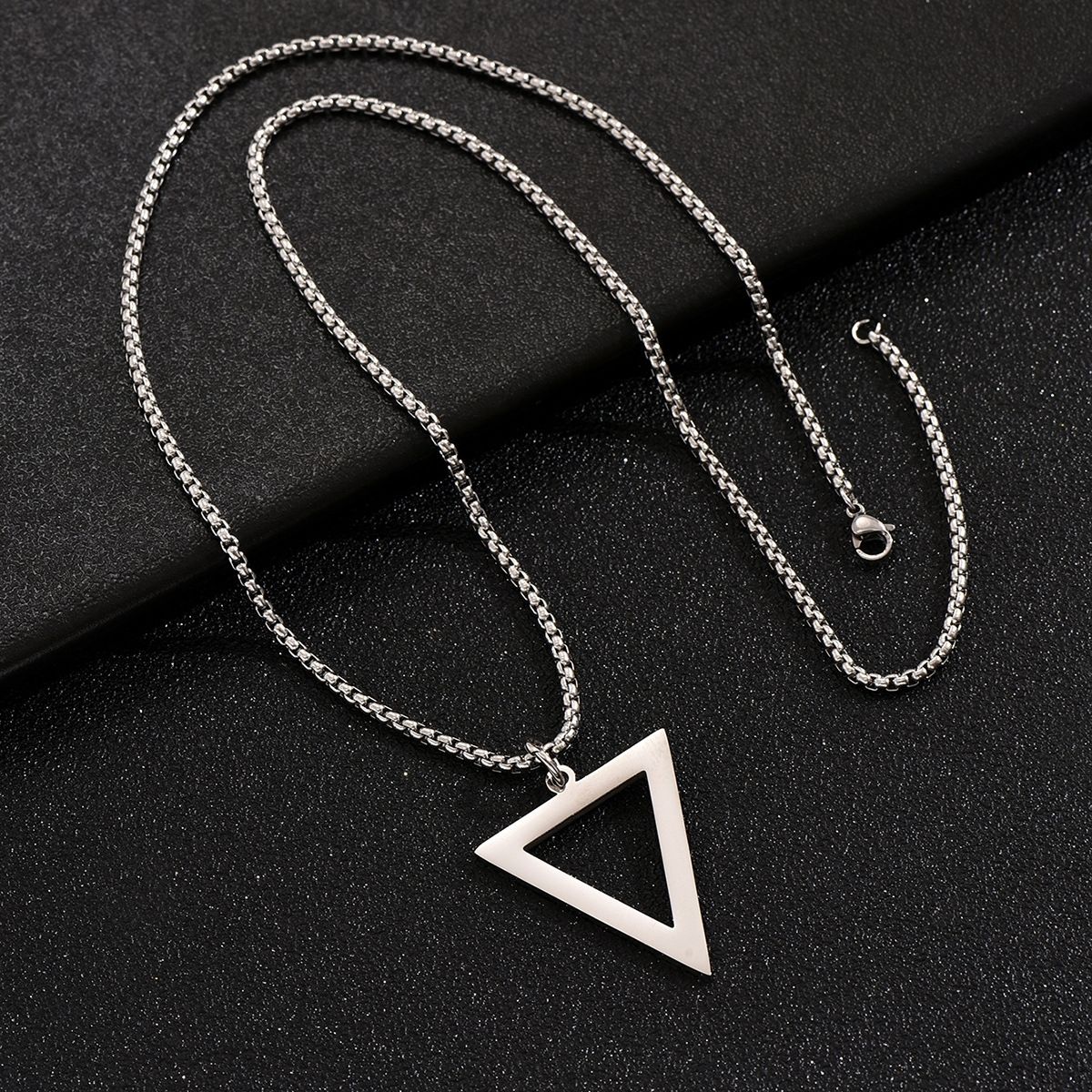 MYKI Anti-Tarnish Triangle Cutout Pendant Necklace (MKMC136-MPC)