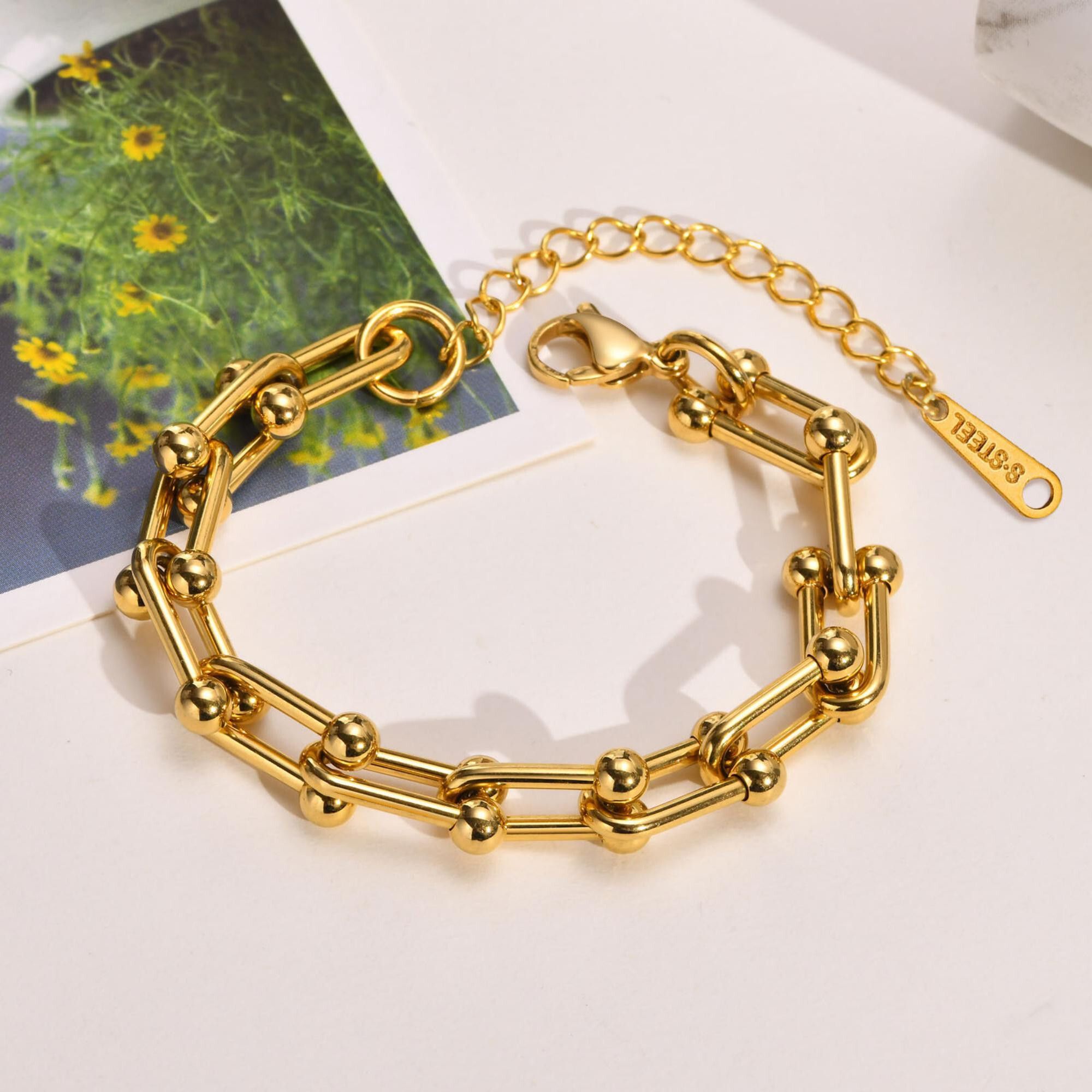 MYKI Chunky Ball-Link Bracelet(MKBRAD717-SSYI)