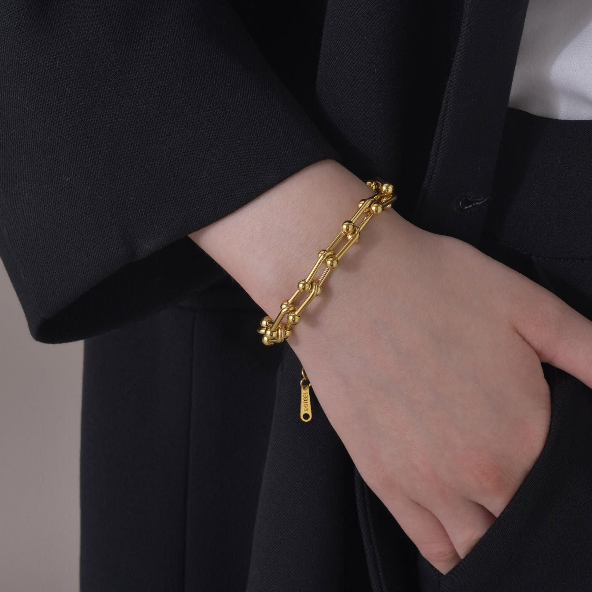 MYKI Chunky Ball-Link Bracelet(MKBRAD717-SSYI)