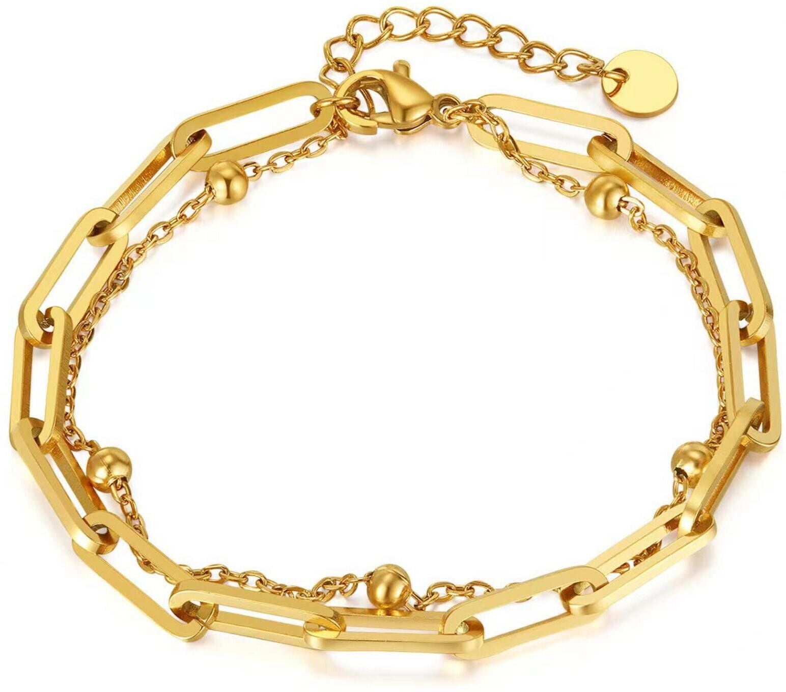 MYKI Dual Layer Beaded Chain Bracelet(MKBRAD747-SSYI)