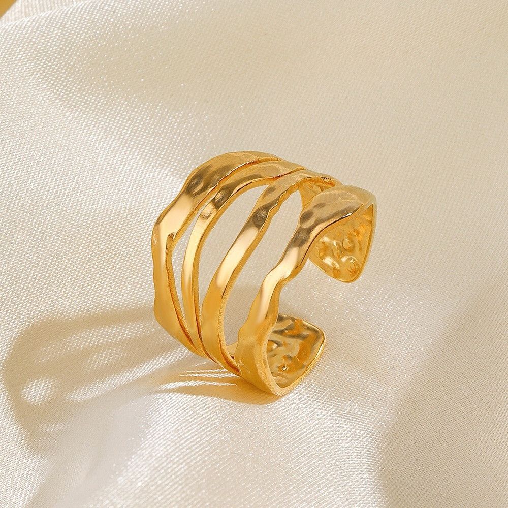 MYKI Multi-Layered Adjustable Band Ring | Anti Tarnish | MYKI (MKR755-SSYI)
