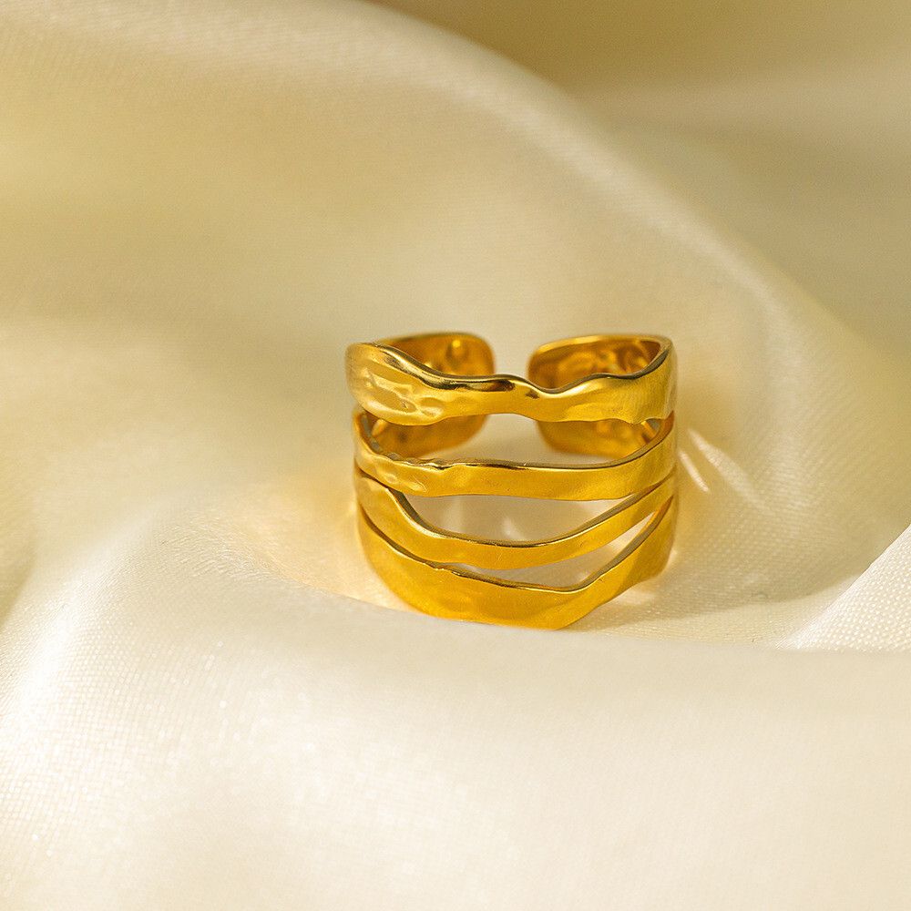 MYKI Multi-Layered Adjustable Band Ring | Anti Tarnish | MYKI (MKR755-SSYI)