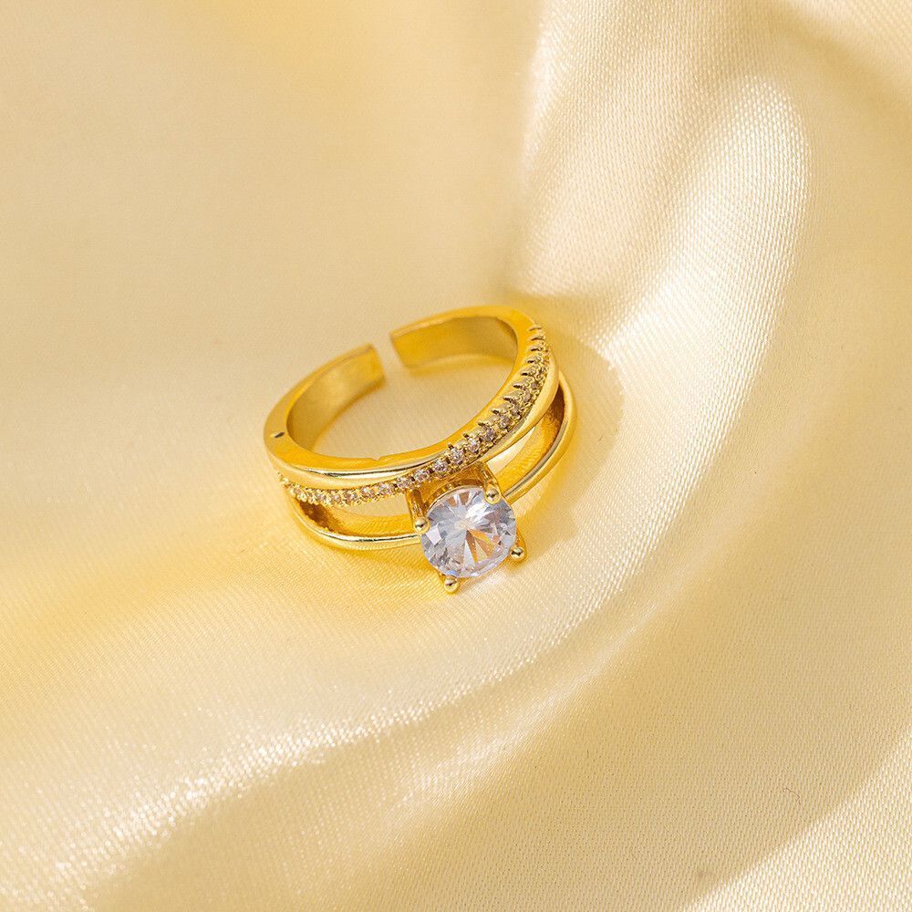 MYKI Adjustable Solitaire Ring | Anti Tarnish Finish (MKR794-SSYI)