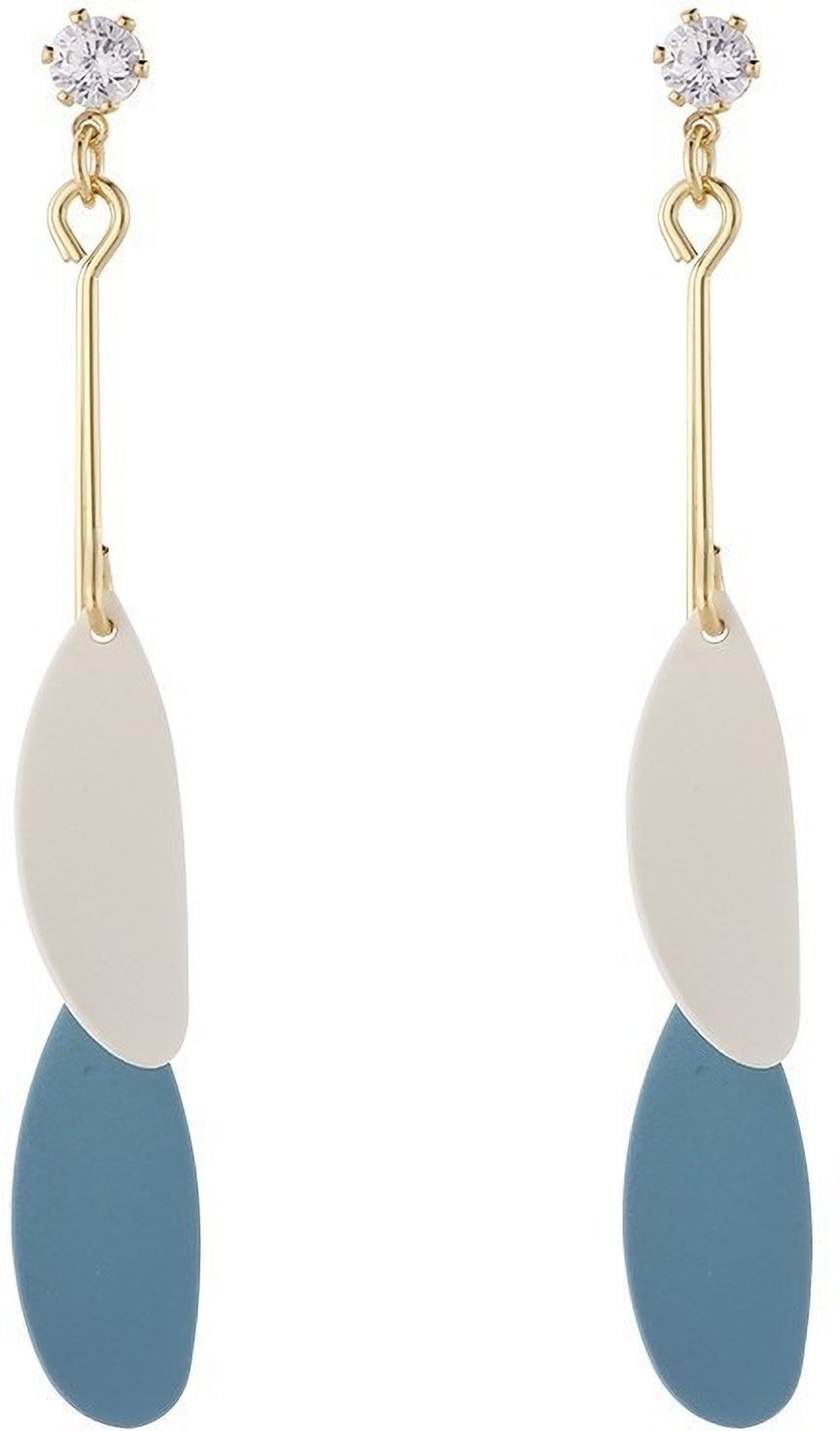 MYKI Dual Tone Teardrop Korean Dangle Earrings | Elegant Gold Finish (MKERCH825PI-ANT)