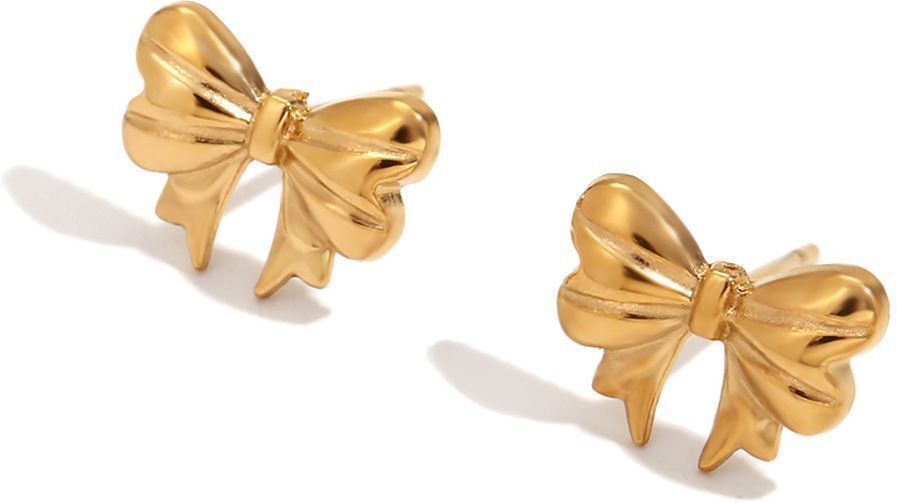 MYKI Gold Plated Bow Design Anti-Tarnish Stud Earrings (MKERCH936G-SSYI)